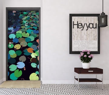 3D Color Lotus Leaf Pattern 93157 Allan P. Friedlander Door Mural