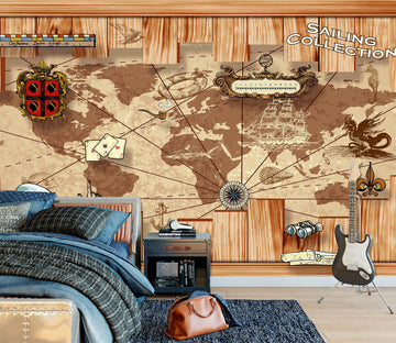 3D World Map 2050 Wall Murals