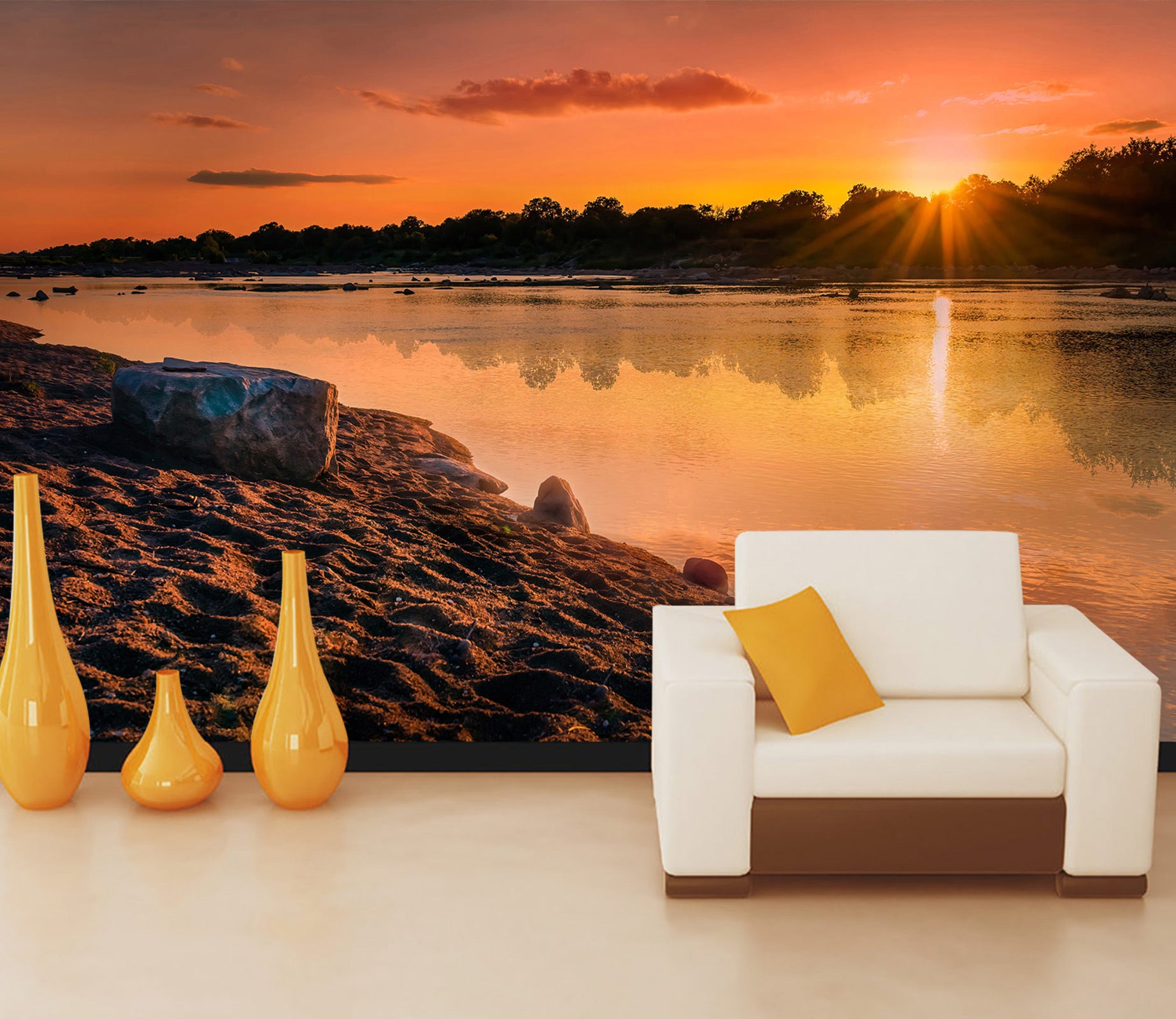 3D Lake Sunshine 5224 Beth Sheridan Wall Mural Wall Murals