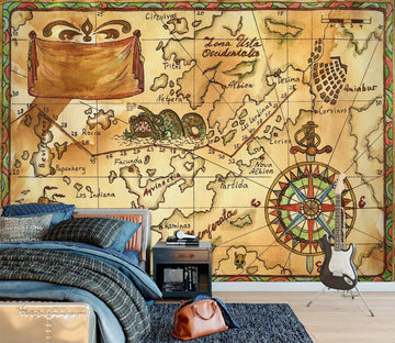 3D Vintage Map 1663 Wall Murals
