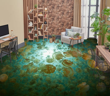 3D Jellyfish World 307 Floor Mural  Wallpaper Murals Rug & Mat Print Epoxy waterproof bath floor