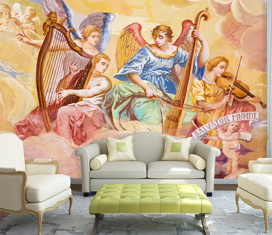 3D Play The Harp 1539 Wall Murals