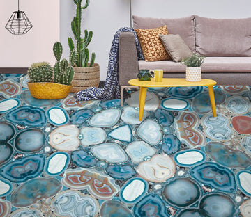 3D Fun Blue Stones 151 Floor Mural  Wallpaper Murals Rug & Mat Print Epoxy waterproof bath floor