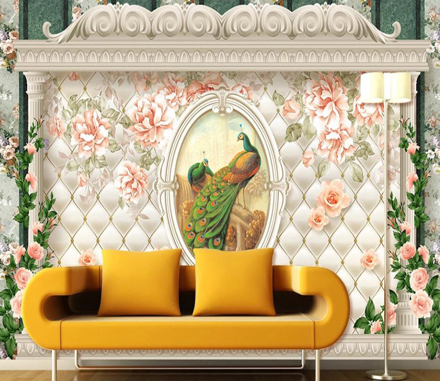 3D Noble Peacock 018 Wall Murals