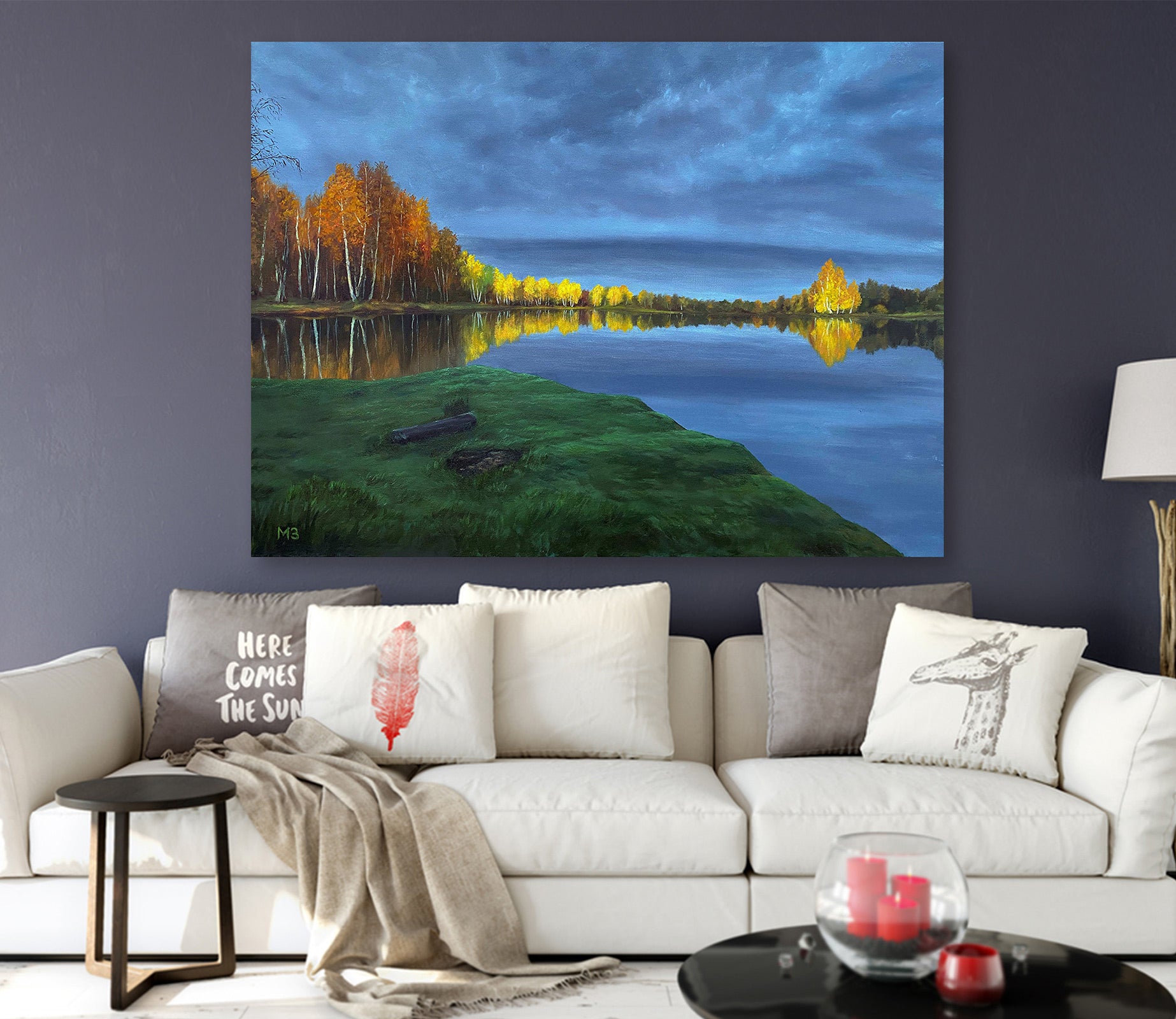 3D Lakeside Grass Trees 10056 Marina Zotova Wall Sticker