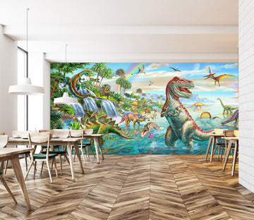 3D Dinosaur Canyon 1418 Adrian Chesterman Wall Mural Wall Murals