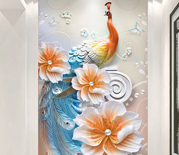 3D Pearl Peacock WG014 Wall Murals