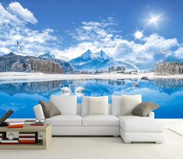 3D Swan Lake WC21 Wall Murals Wallpaper AJ Wallpaper 2 