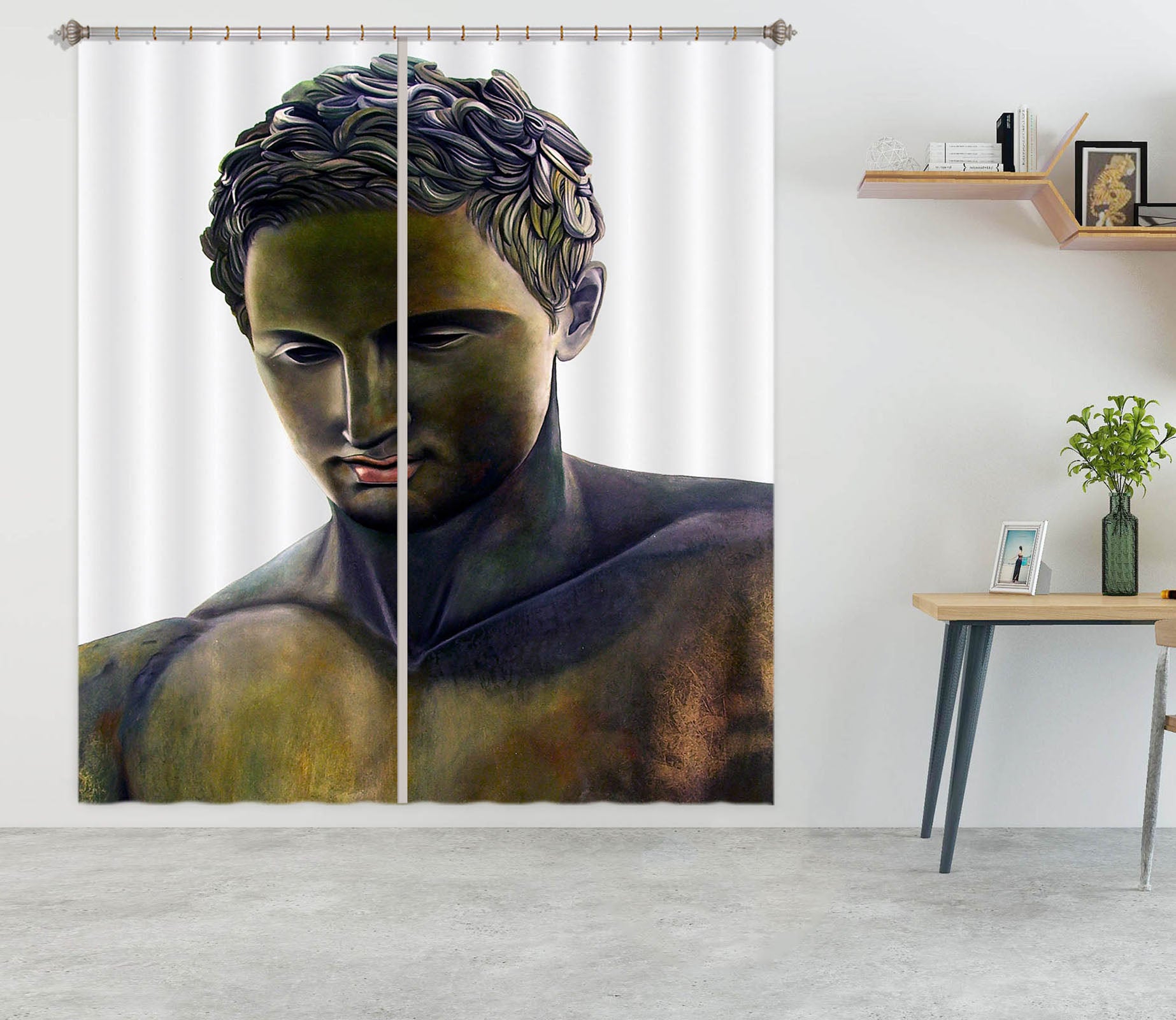 3D Male Sculpture 377 Matthew Holden Bates Curtain Curtains Drapes