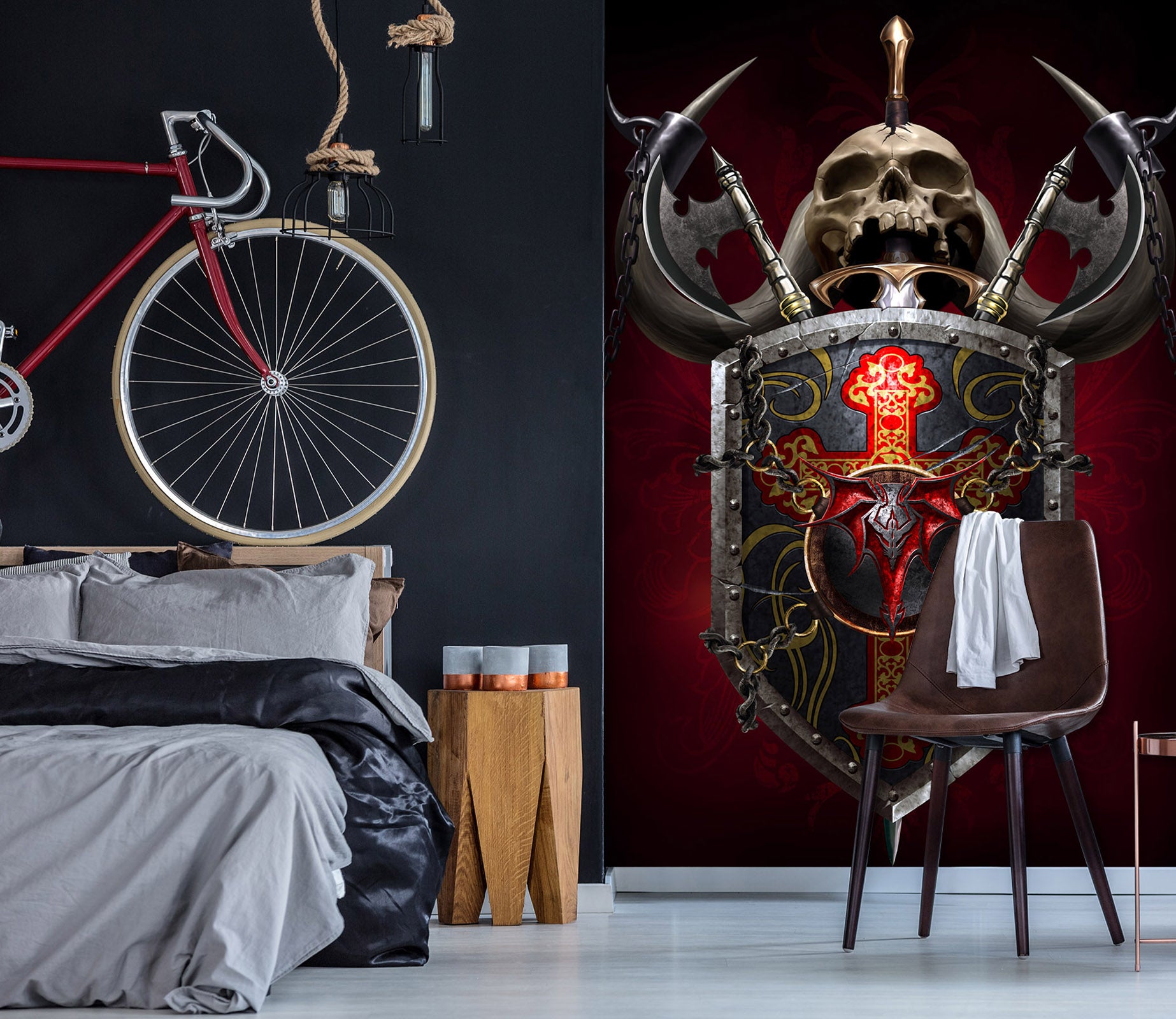 3D Metal Armor Skeleton 5036 Tom Wood Wall Mural Wall Murals