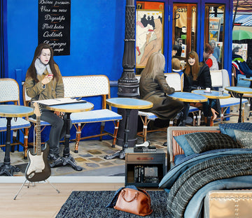 3D Street Tables Chairs 11101 Matthew Holden Bates Wall Mural Wall Murals