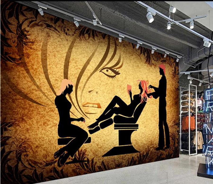 3D Pink Hair 1518 Wall Murals