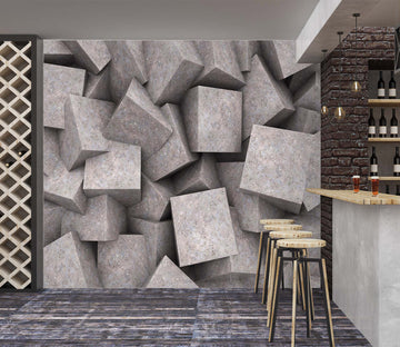 3D Gray Square 1512 Wall Murals