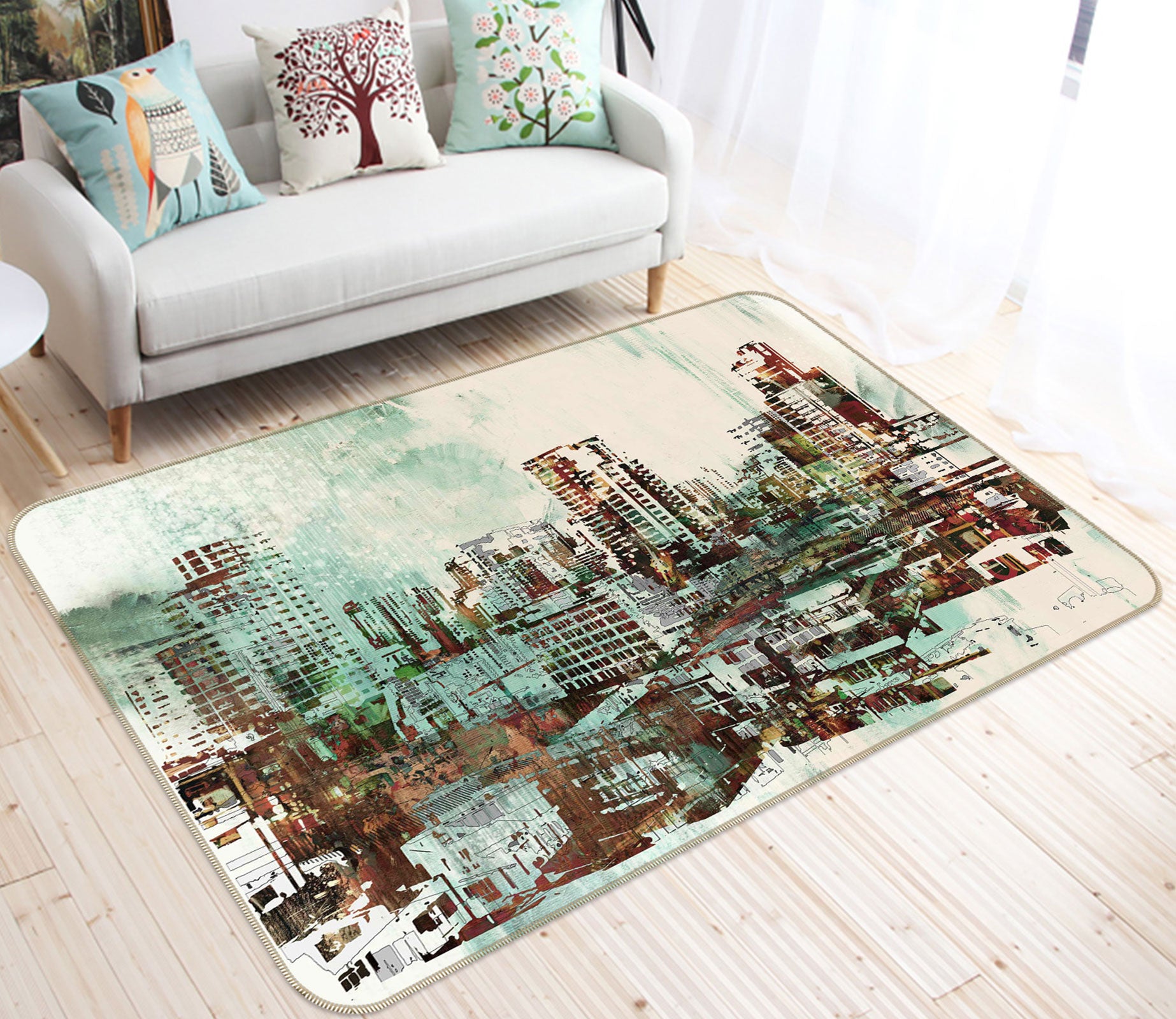 3D Graffiti City 1024 Non Slip Rug Mat