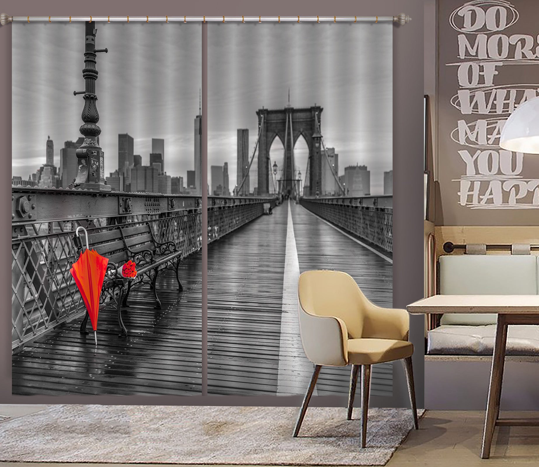 3D Umbrella Bridge 014 Assaf Frank Curtain Curtains Drapes