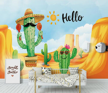 3D Cactus Father And Son 989 Wall Murals