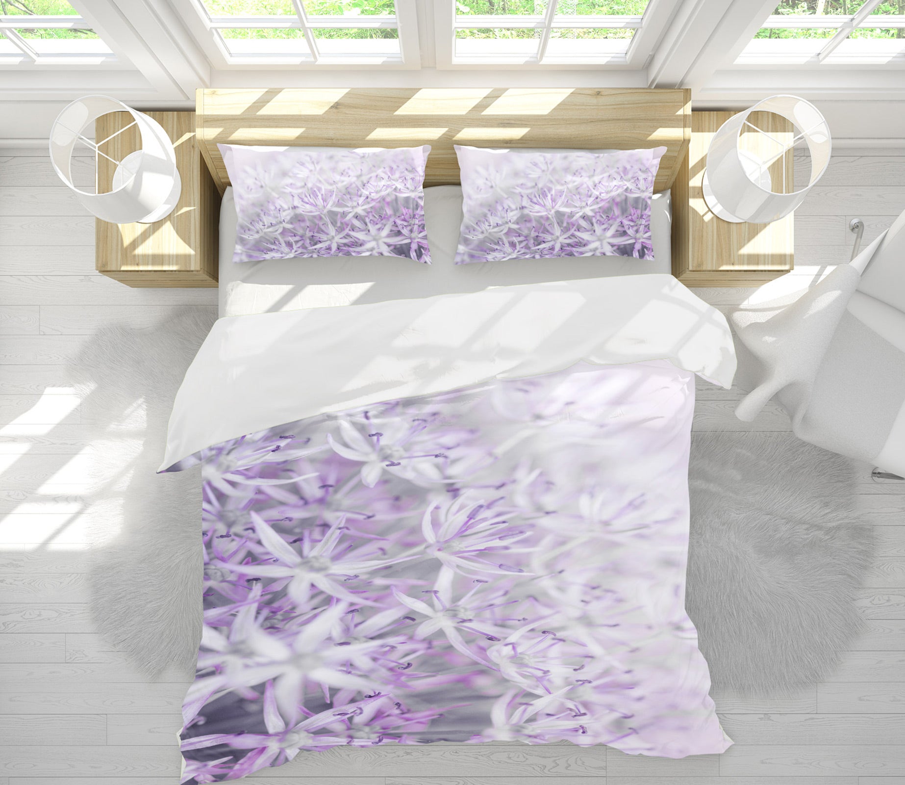 3D Purple Flower 6963 Assaf Frank Bedding Bed Pillowcases Quilt Cover Duvet Cover