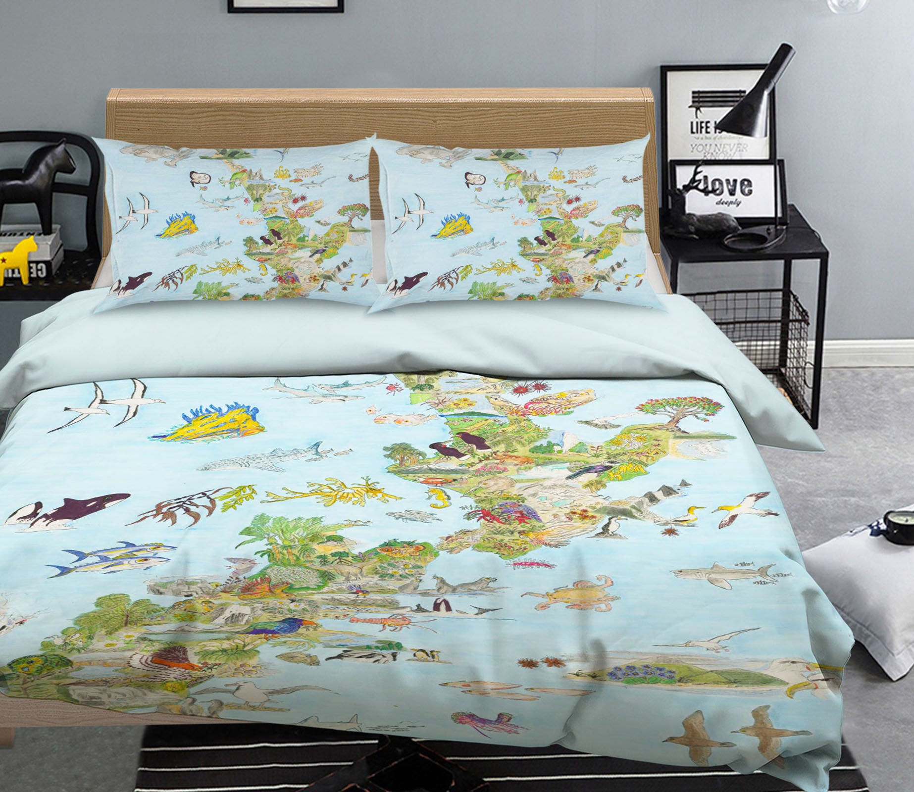 3D Animal Forest 032 Michael Sewell Bedding Bed Pillowcases Quilt