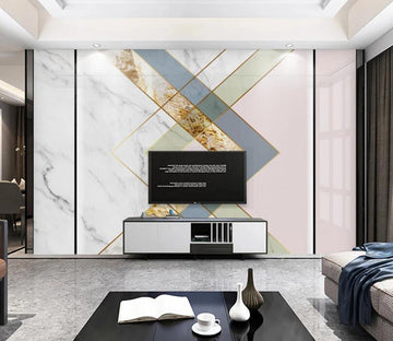 3D Elegant Interlaced Triangle 737 Wall Murals