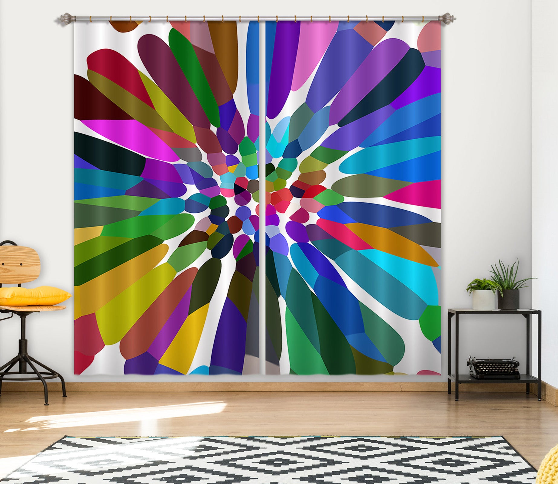 3D Colorful Flower 19185 Shandra Smith Curtain Curtains Drapes