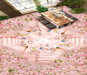 3D Birds And Flowers 238 Floor Mural  Wallpaper Murals Rug & Mat Print Epoxy waterproof bath floor