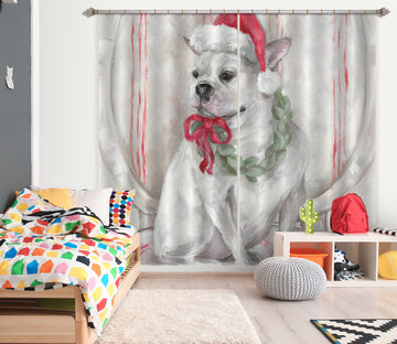 3D Dog Santa Hat 3029 Debi Coules Curtain Curtains Drapes