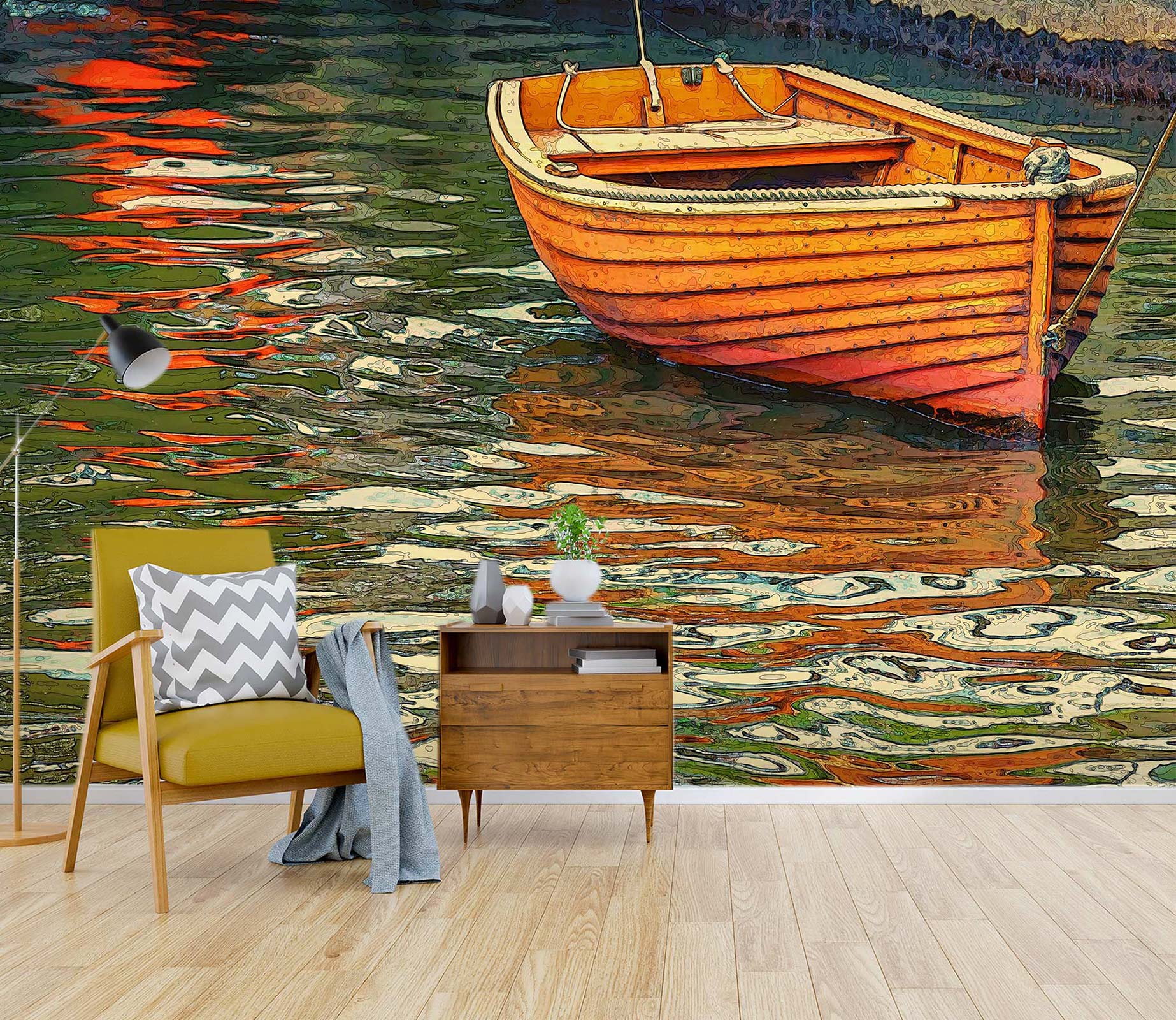 3D Boat 10885 Alius Herb Wall Mural Wall Murals