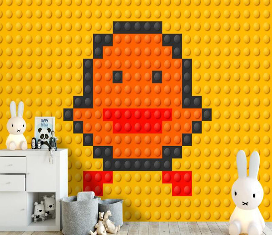 3D Orange Chick 234 Wall Murals