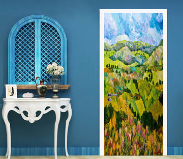 3D Green Hillside Mountains 93103 Allan P. Friedlander Door Mural