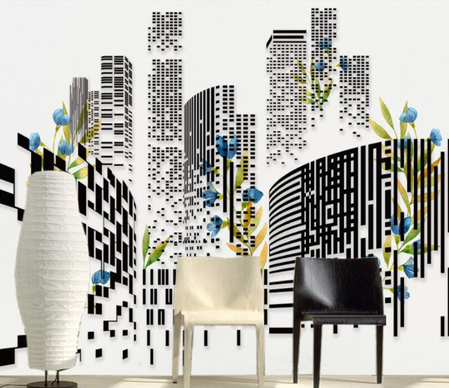 3D Splicing Building WC1397 Wall Murals