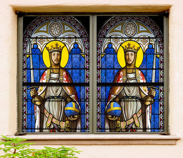 3D Prince Warrior 183 Window Film Print Sticker Cling Stained Glass UV Block