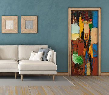 3D Brown Blue Green Block 10108 Allan P. Friedlander Door Mural