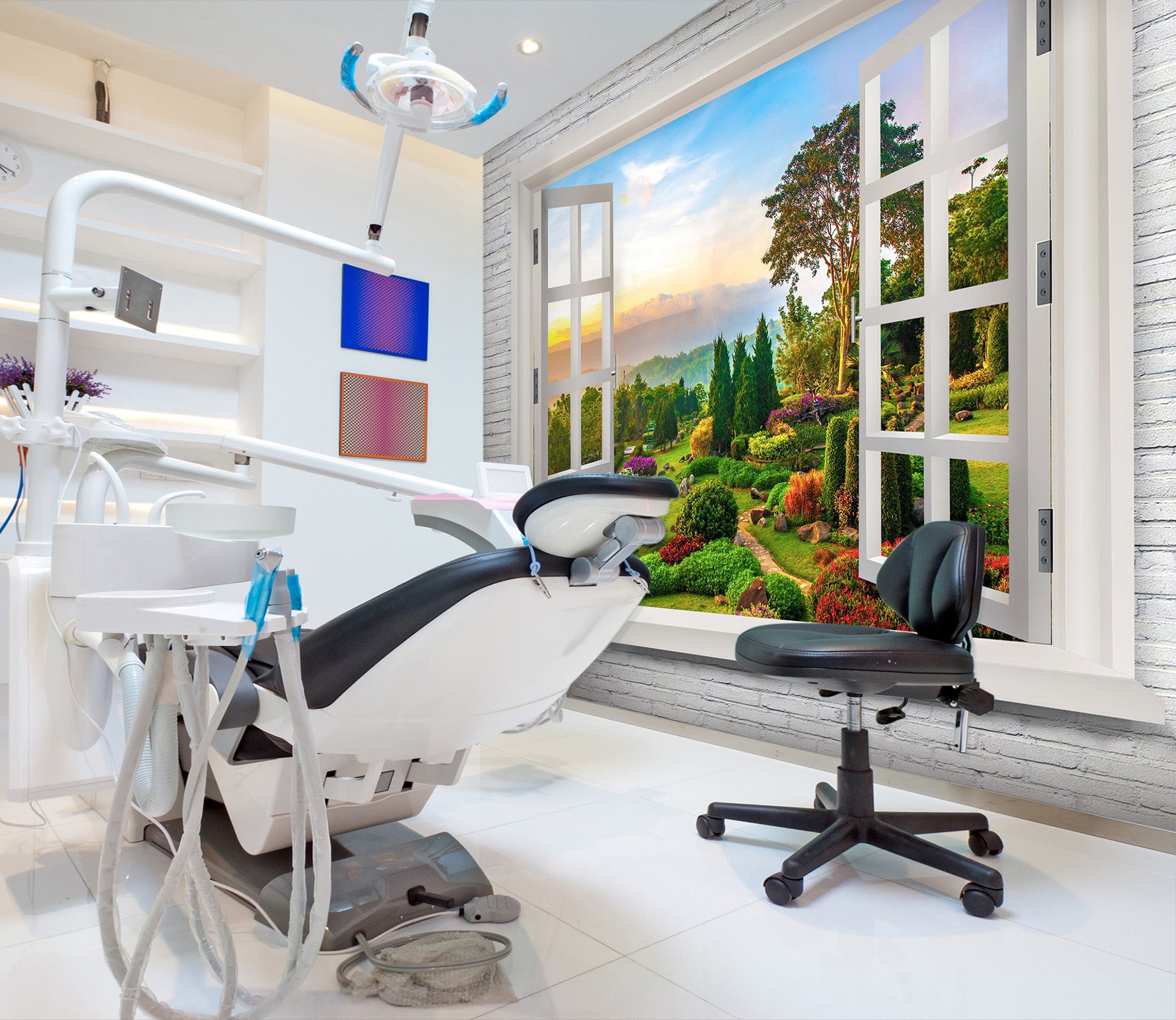 3D Park Window 050 Wall Murals