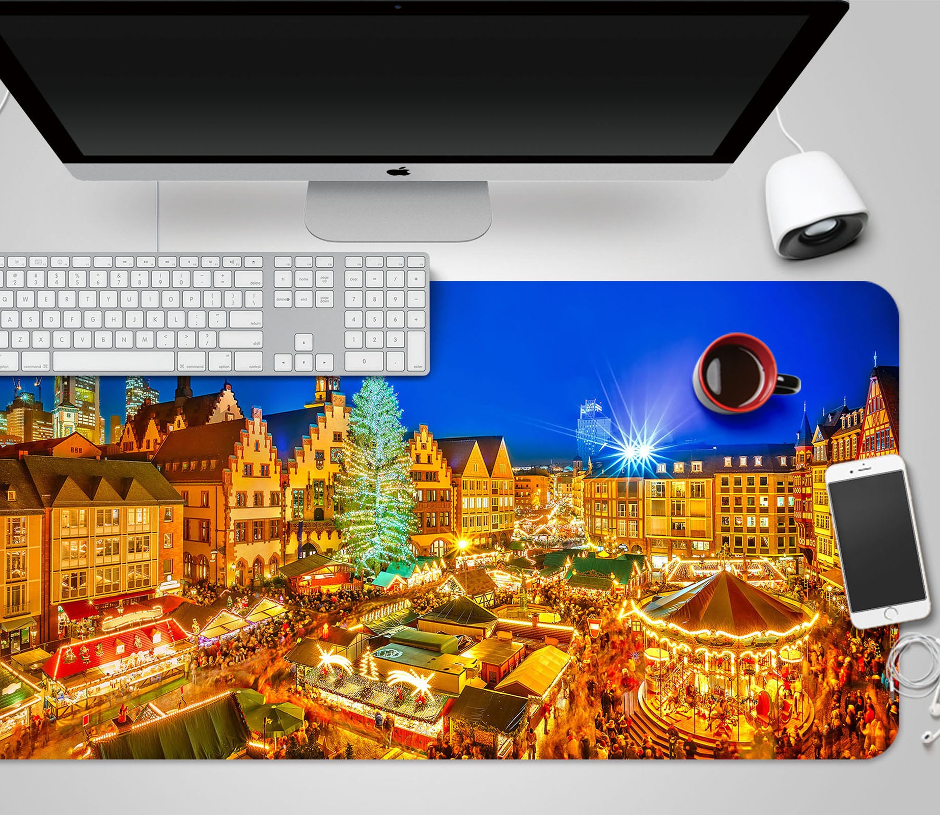 3D Golden House Lights 53186 Christmas Desk Mat Xmas