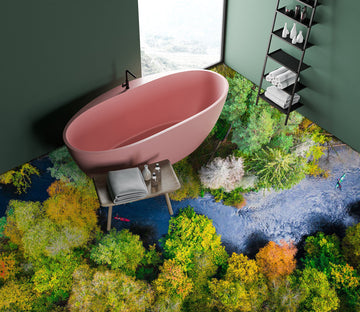 3D Light Purple River 443 Floor Mural  Wallpaper Murals Rug & Mat Print Epoxy waterproof bath floor