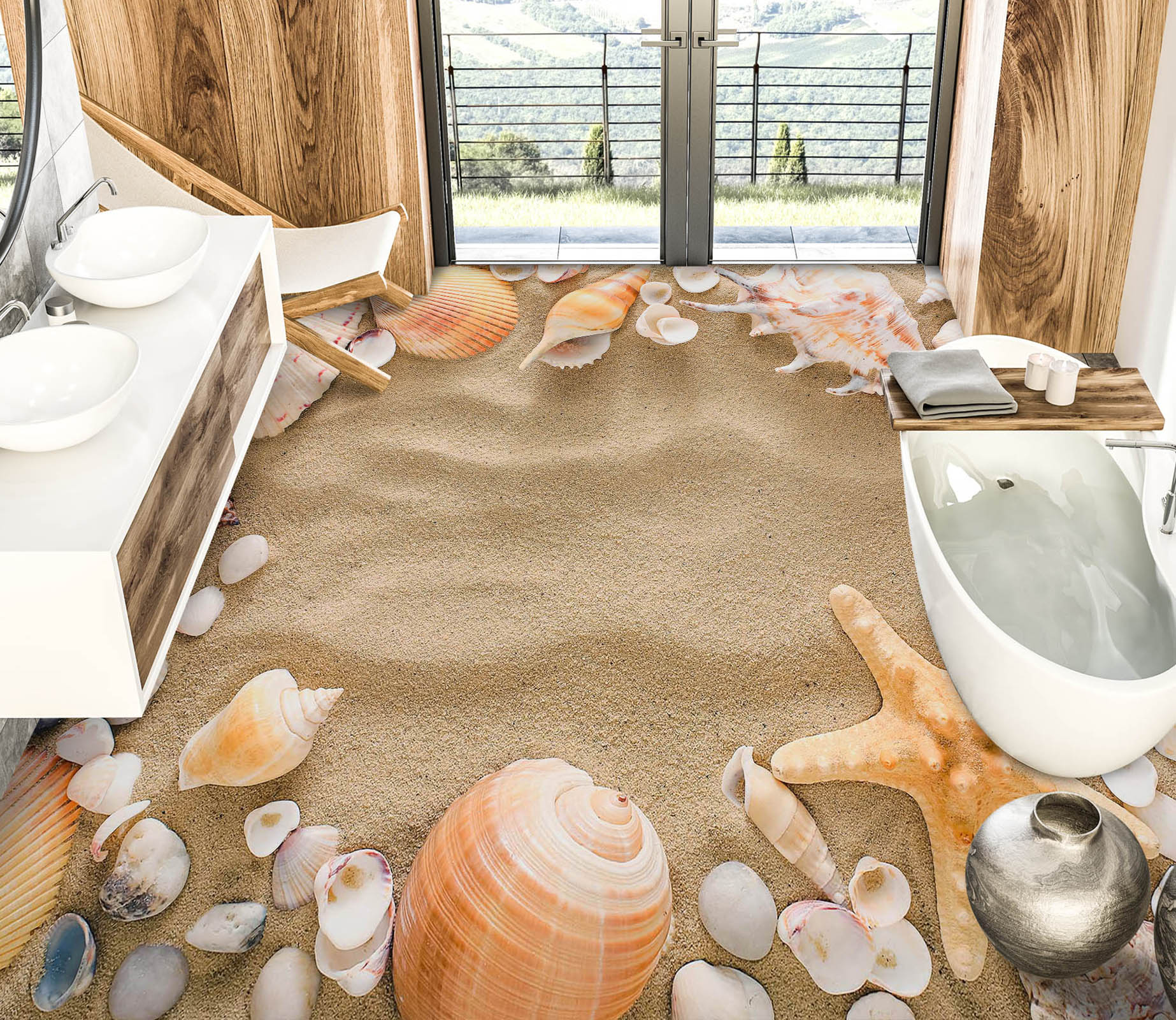 3D Leisurely Beach 388 Floor Mural  Wallpaper Murals Rug & Mat Print Epoxy waterproof bath floor