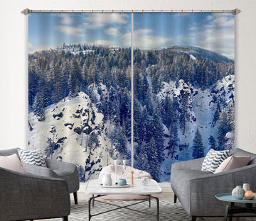 3D Snow Forest 5329 Beth Sheridan Curtain Curtains Drapes