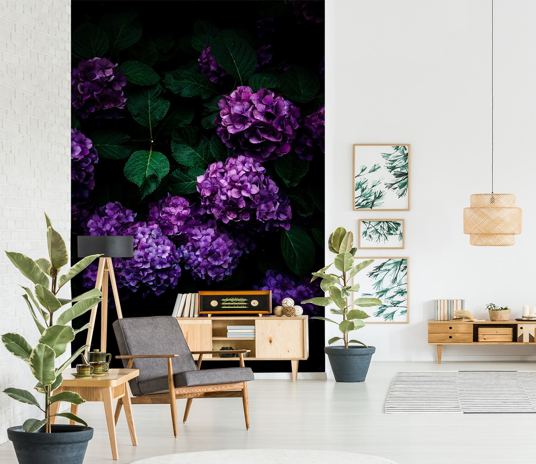 3D Purple Flower Ball 1399 Noirblanc777 Wall Mural Wall Murals