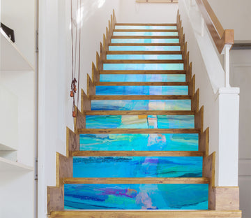3D Blue Ink Pattern 9455 Michael Tienhaara Stair Risers