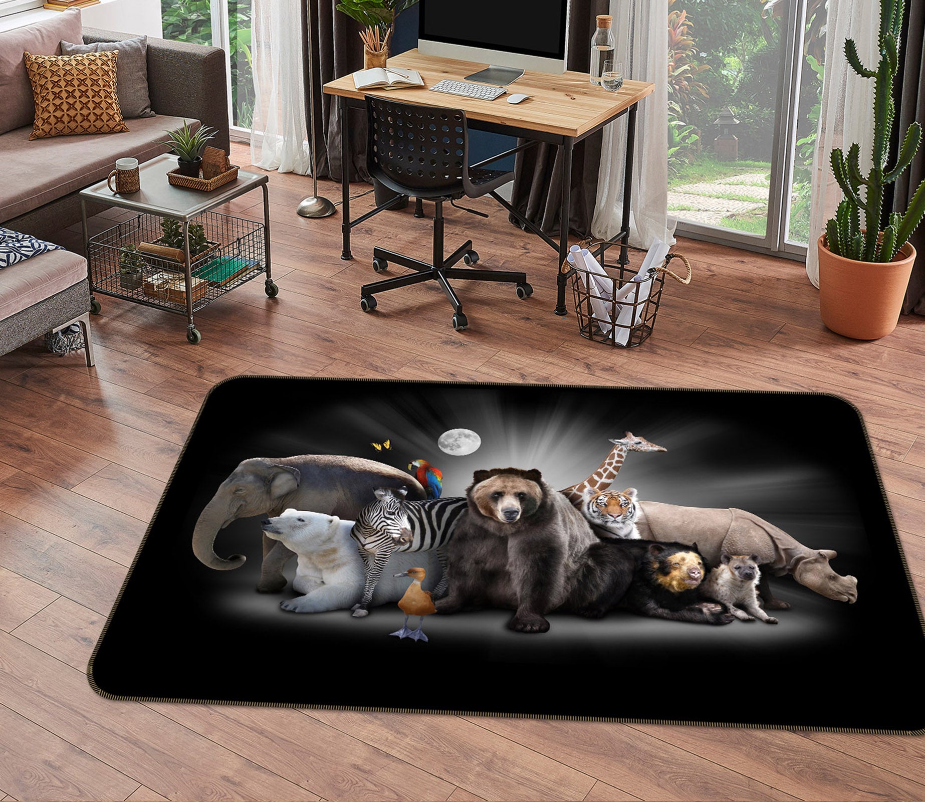 3D Elephant Bear 011 Animal Non Slip Rug Mat