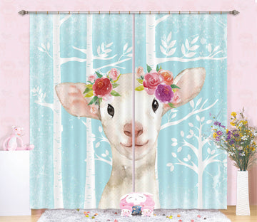 3D White Sheep 167 Uta Naumann Curtain Curtains Drapes