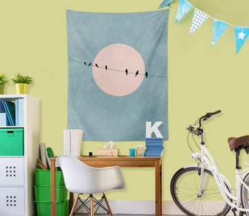 3D Full Moon Bird 887 Boris Draschoff Tapestry Hanging Cloth Hang