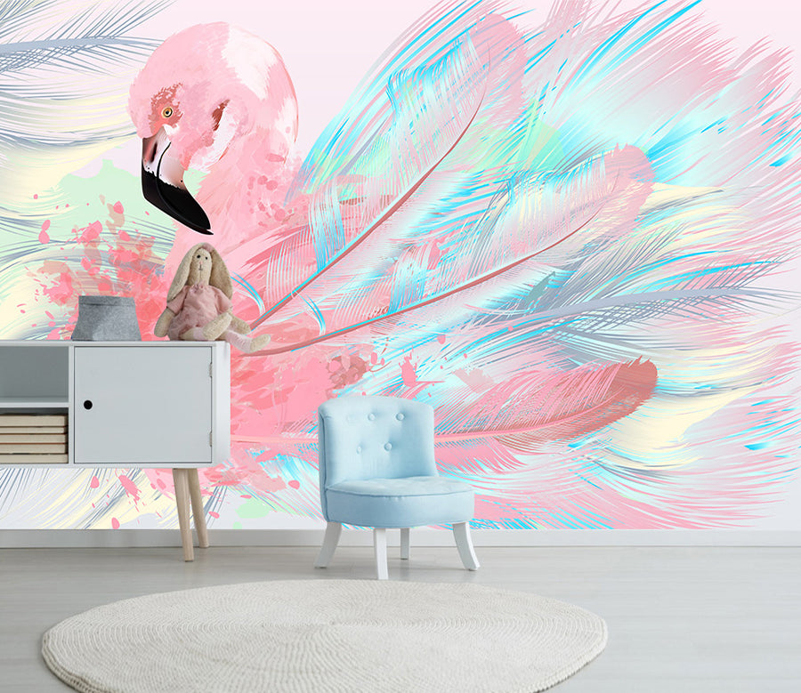 3D Crane Feather WG119 Wall Murals