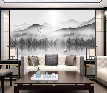 3D Foggy Forest WC01 Wall Murals Wallpaper AJ Wallpaper 2 