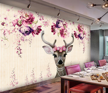 3D Petal Deer WG132 Wall Murals