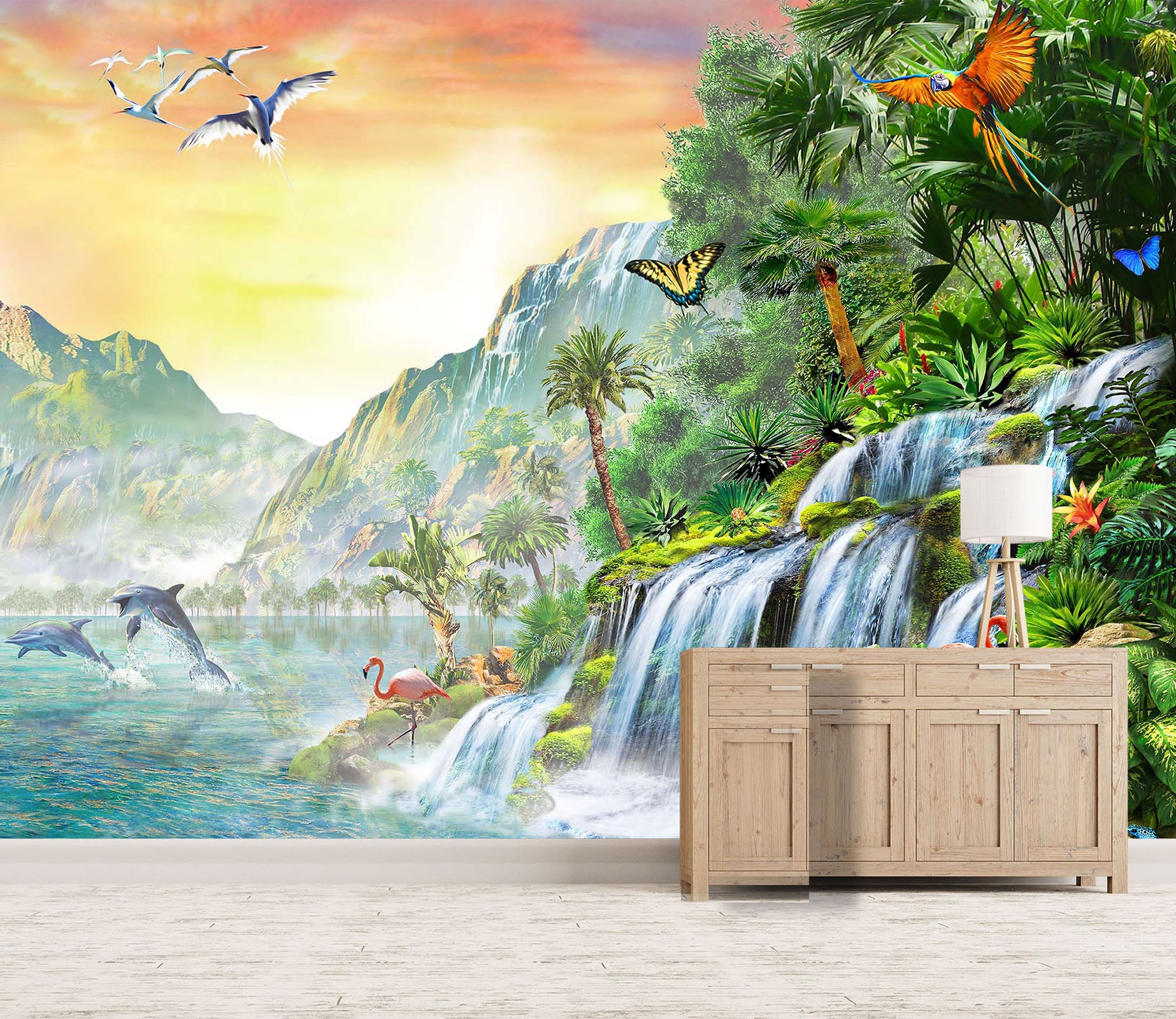 3D Canyon Stream 1415 Adrian Chesterman Wall Mural Wall Murals