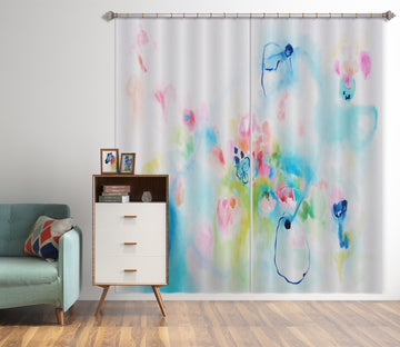 3D Pink Blue Flower 2393 Misako Chida Curtain Curtains Drapes