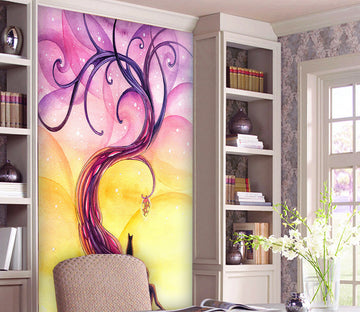 3D Purple Tree WG037 Wall Murals