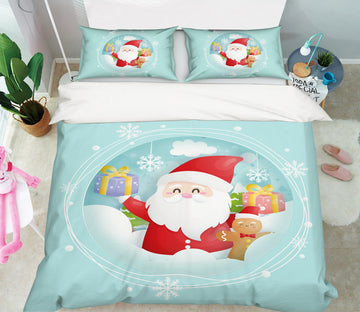 3D Santa Claus 64004 Bed Pillowcases Quilt
