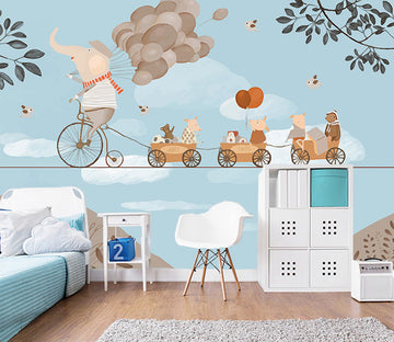 3D Elephant Balloon WG034 Wall Murals